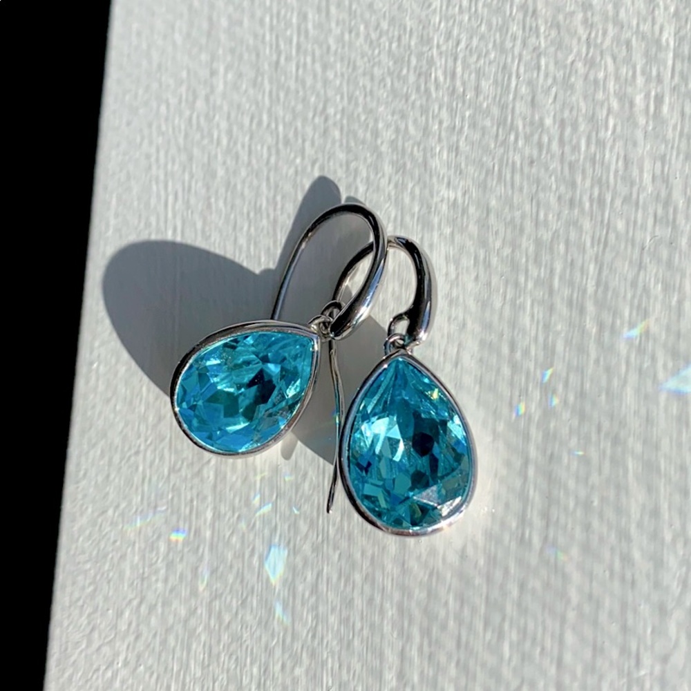 Aqua blue drop earrings